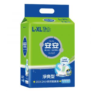 安安 成人紙尿褲 淨爽呵護型L-XL號 (13片x6包/箱)