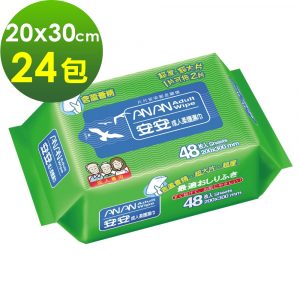 安安 成人柔護濕巾 加大型濕紙巾 (48抽x24包/箱)